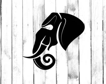 Elephant Head with Tusk - Car/Truck/Home/Laptop/Computer/Phone Decal