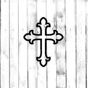 Elegant Cross Decal - Di Cut Decal - Car/Truck/Home/Laptop/Computer/Phone Decal