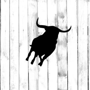 Wild Bull Charging with Long Horns - Home/Laptop/Truck/Car Bumper Sticker Decal