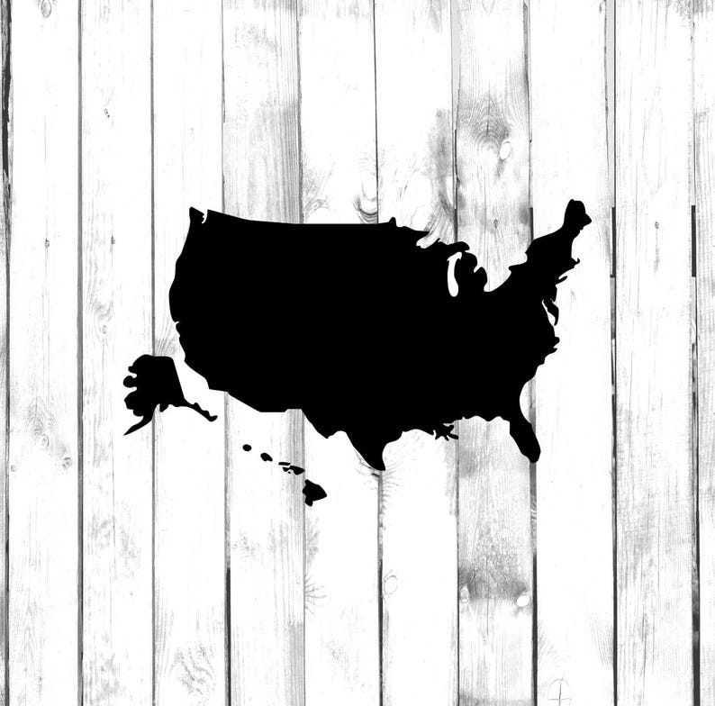 United States of America Silhouette Di Cut Decal Etsy Australia