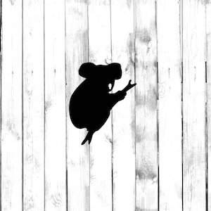 Koala Bear Hanging on Tree Limb Silhouette - Di Cut Decal - Home/Laptop/Computer/Phone/Car Bumper Sticker Decal