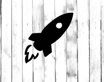 Cohete despegando hacia el espacio - Calcomanía Di Cut - Calcomanía de pegatina para parachoques de hogar/portátil/computadora/teléfono/coche