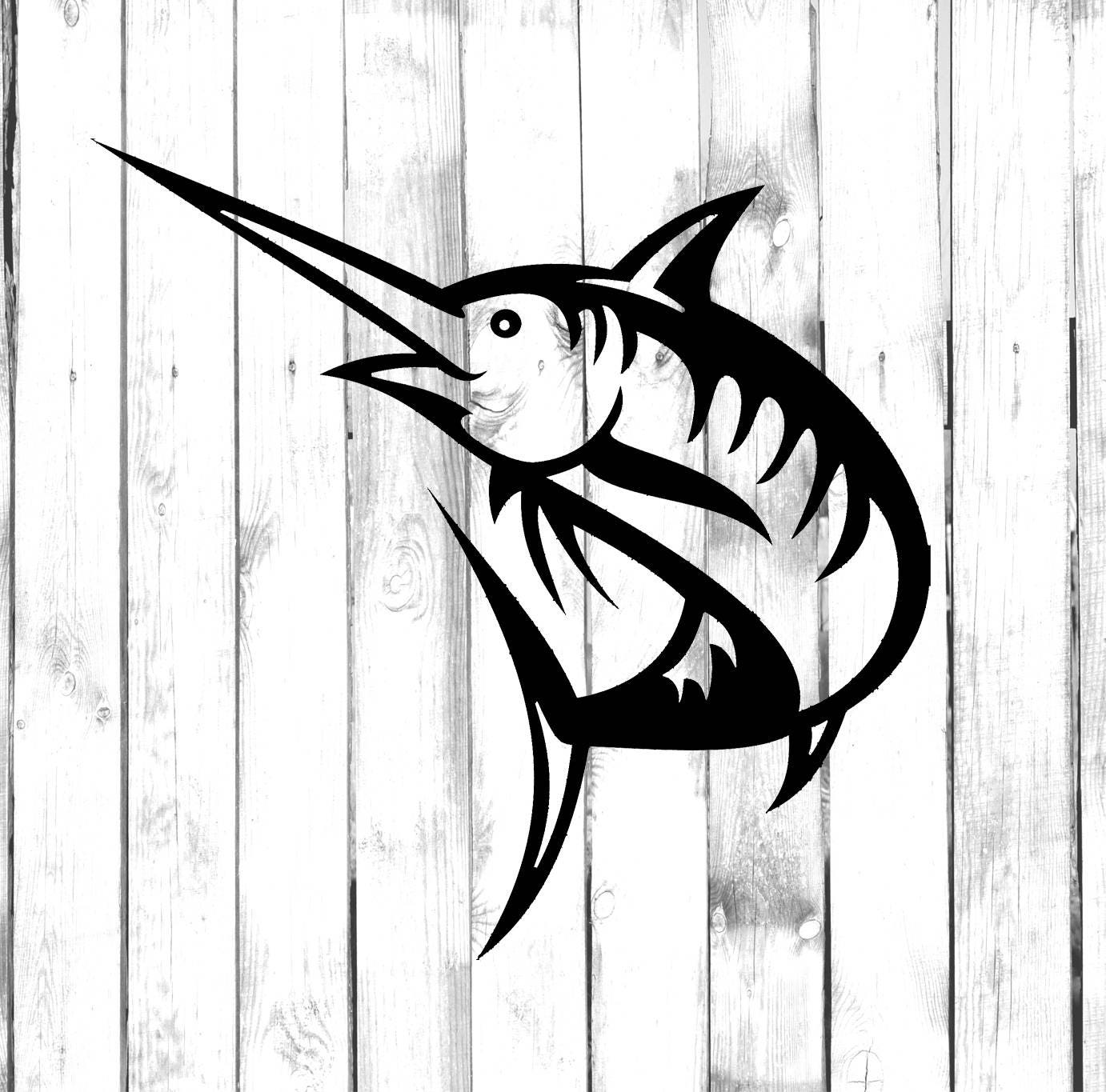 2x Swordfish fish Decal Sticker Different colors & size for  Cars/Bikes/Windows
