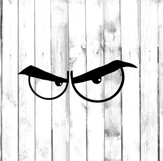 Decalo de ojos de dibujos animados enojados fuente cursiva - Etsy México Decalo de ojos de dibujos animados enojados fuente cursiva - Etsy México