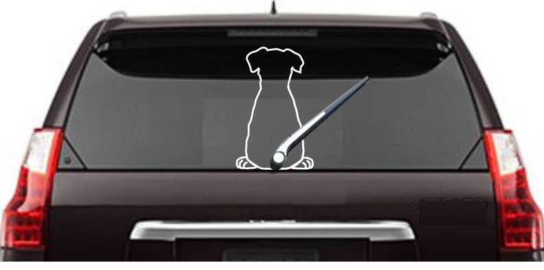 Puppy Dog Windshield Wiper Di Cut Decal Home/Laptop/Computer/Truck/Car Bumper Sticker Decal image 1