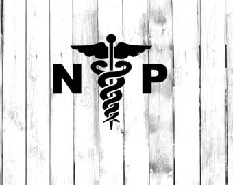 Nurse Practitioner, Caduceus Symbol - Car/Truck/Home/Phone/Computer/Laptop Decal