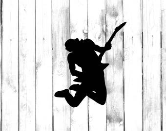 Guitarist Rocking Out - Di Cut Decal - Car/Truck/Home/Laptop/Computer/Yeti/Tumbler/Macbook/Phone Decal