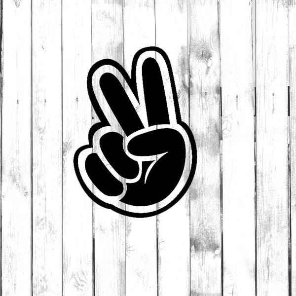 Hand Peace Sign, Two Fingers - Di Cut Decal - Car/Truck/Home/Phone/Computer/Laptop Decal