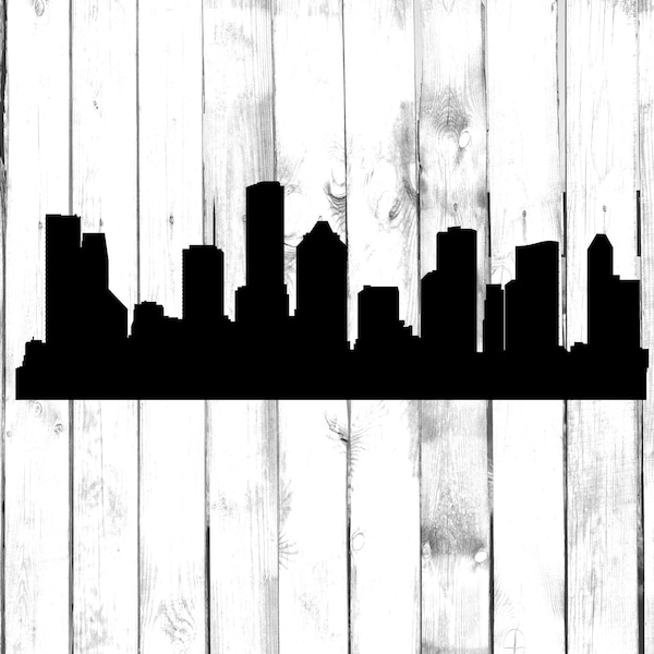 Houston Skyline - City Skyline Silhouette - Yeti/Tumbler/Water Bottle/Car/Truck/Home/Computer/Laptop/Phone Decal