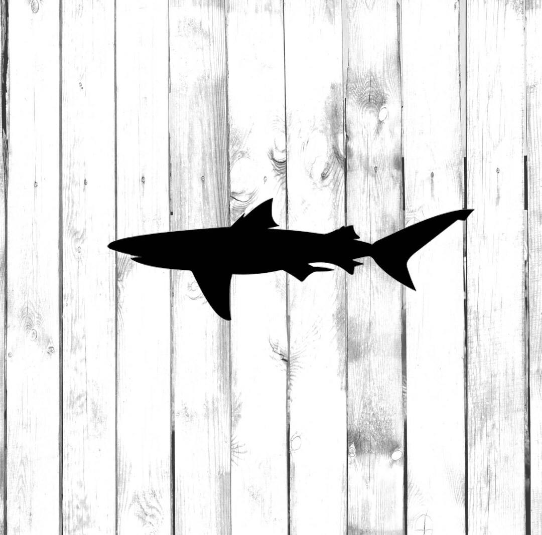 Long Shark Great White Shark Di Cut Decal - Etsy