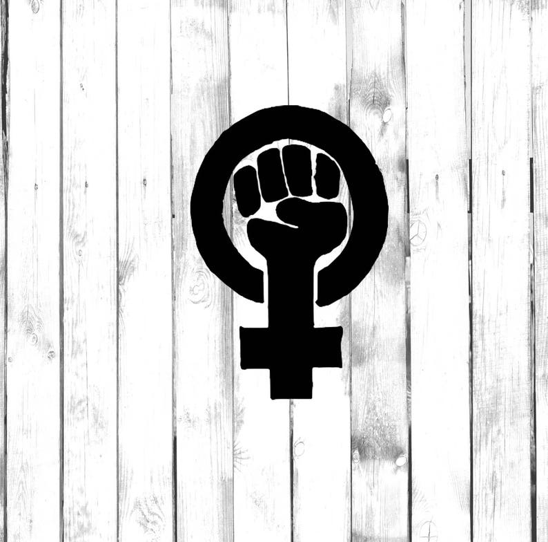 Female Power Fist Symbol Emblem Decal Di Cut Decal Etsy