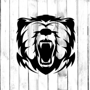 Grizzly Bear Roaring Head (Di Cut Decal) - Car/Truck/Phone/Computer/Home/Laptop Decal