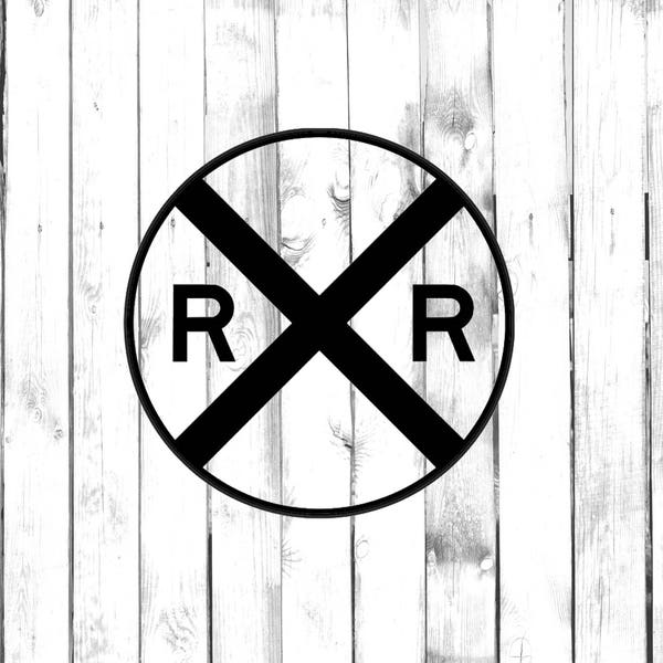 Railroad Crossing Sign R&R - Di Cut Decal - Car/Truck/Home/Laptop/Computer/Phone Decal