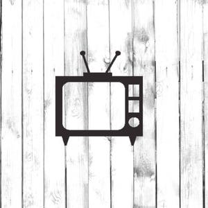 Old TV Icon with Antennas - Di Cut Decal - Car/Truck/Home/Phone/Computer/Laptop Decal