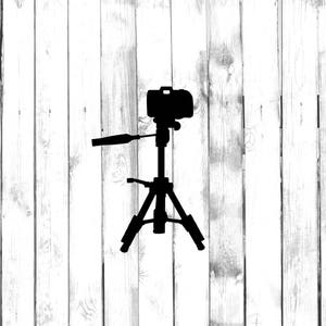 Tripod Camera - Di Cut Decal - Home/Laptop/Computer/Truck/Car Bumper Sticker Decal