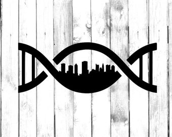 Columbus in my DNA (Columbus Skyline in DNA Helix) - Car/Truck/Home/Computer/Laptop/Phone Decal