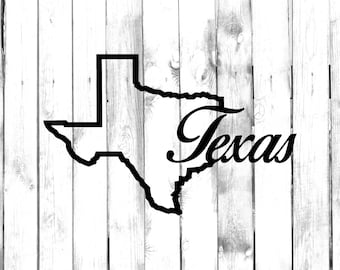 Texas State Outline met Texas - Auto/vrachtwagen/thuis/computer/laptop/telefoon sticker