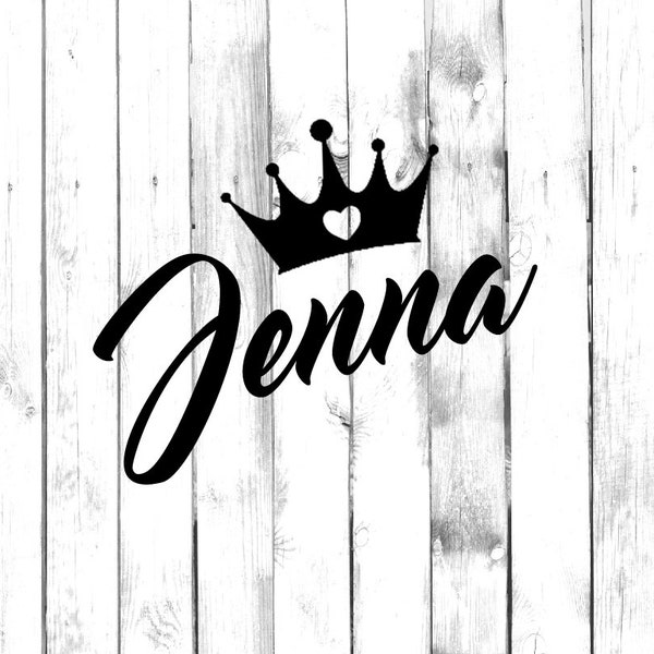 Queen Crown - Custom Name Decal - Di Cut Decal - Home/Laptop/Computer/Truck/Car Bumper Sticker Decal