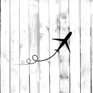 Airplane Taking off with Spiral Trail - Car/Truck/Home/Laptop/Computer/Phone/School Decal
