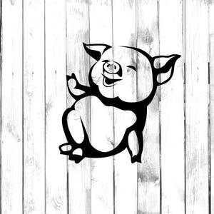 Cartoon Pig Decal - Di Cut Decal - Home/Laptop/Computer/Truck/Car Bumper Sticker Decal