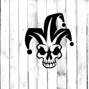 Clown Skeleton Skull with Joker Hat - Car/Truck/Home/Laptop/Computer/Phone Decal