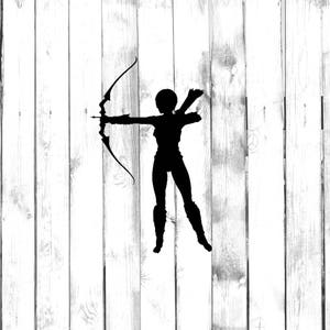 Woman Archer with Bow and Arrow - Computer/Laptop/Home/Car/Phone/Truck Vinyl Sticker Decal