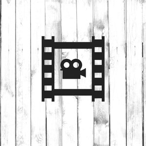 Film Strip with Camera Decal - Di Cut Decal - Home/Laptop/Computer/Truck/Car Bumper Sticker Decal