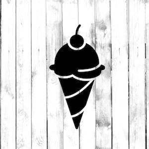 Cono gelato con ciliegia - Decalcomania Di Cut - Decalcomania per auto/camion/casa/laptop/computer/Yeti/bicchiere/Macbook/telefono