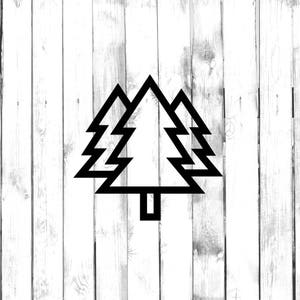 Adesivo alberi di pino - Tre alberi di pino nella foresta Di Cut Decal - Decalcomania adesivo per casa/laptop/computer/camion/auto