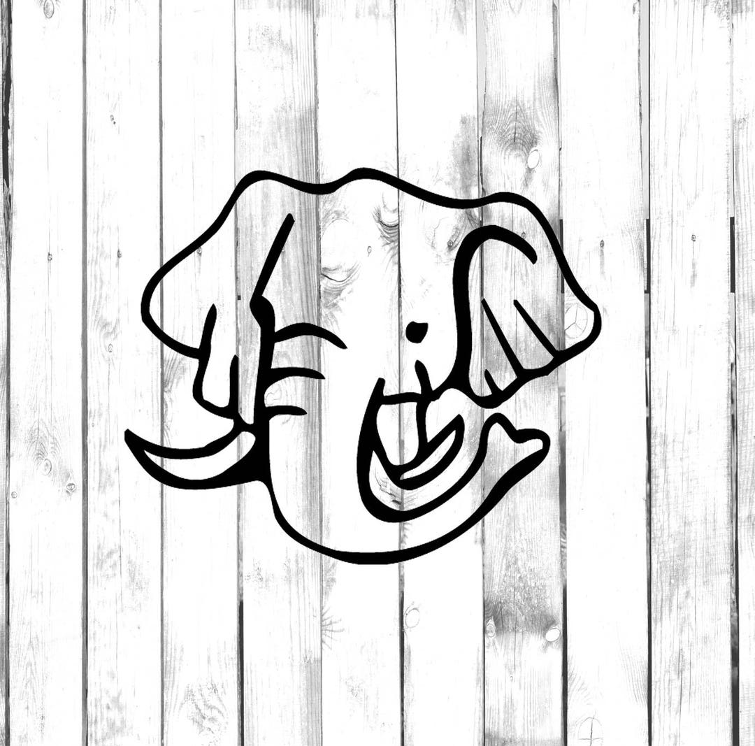 Cartoon Elephant Decal Elephant Head Close up Sticker Di Cut Decal Home