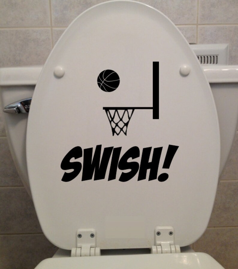 Basketball Swish Toilet Seat Sticker Home Decor/wall Etsy