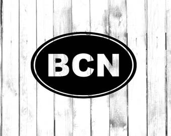 Barcelona Decal - BCN Oval - Di-cut Decal - Car/Truck/Home/Laptop/Computer/Phone Decal