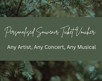 Personalised Any Souvenir Ticket Voucher Keepsake: Designed for Any Concert, Artist, or Musical