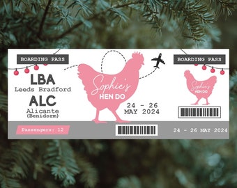 Personalised Souvenir Ticket Voucher: Bride to Be Hen Do Boarding Pass