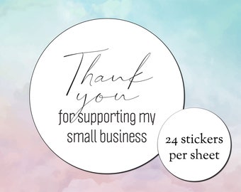 Thank you for supporting my small business 45mm Stickers (24 stickers/sheet)
