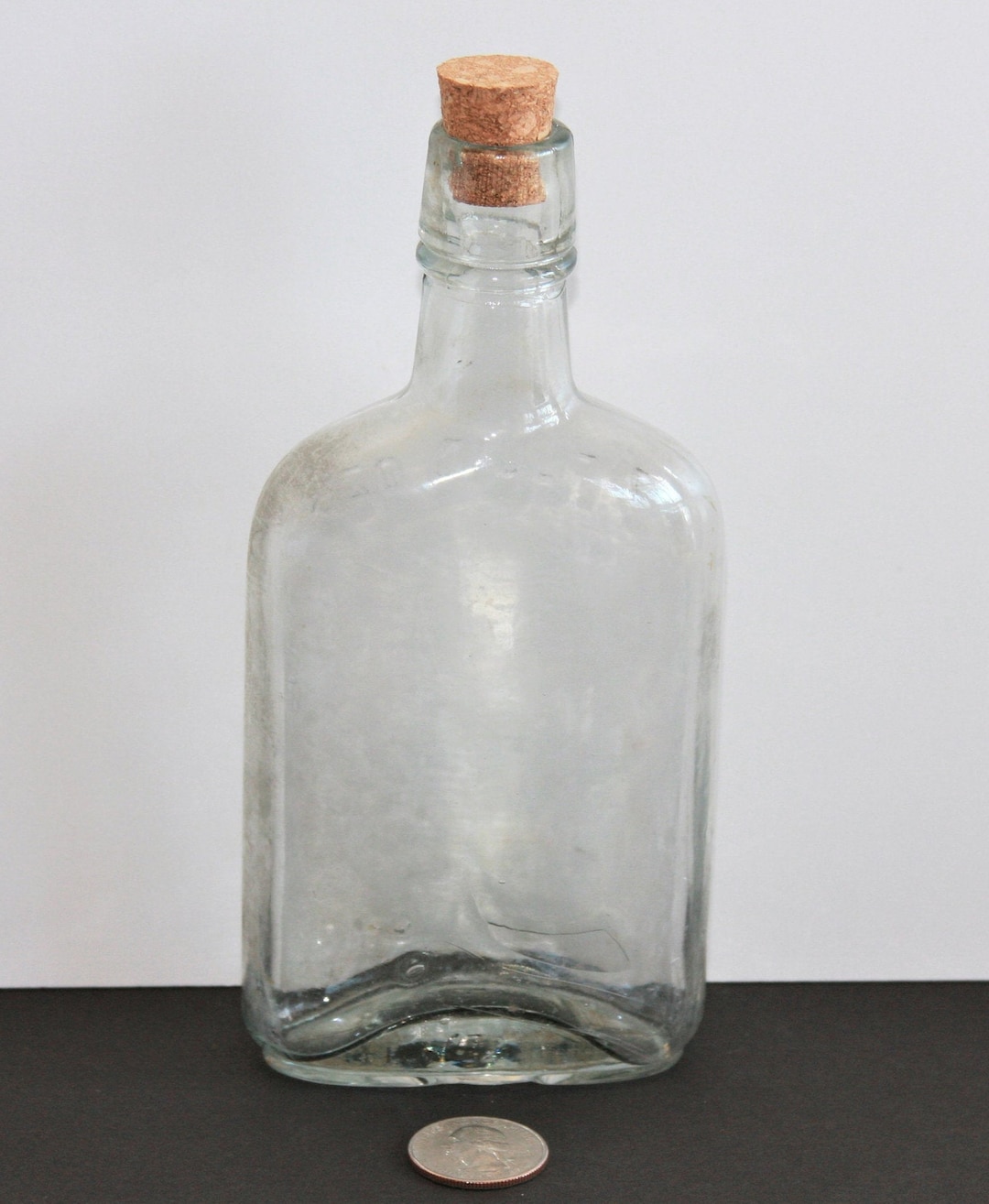 Antique Liquor Bottle. 7 Fluid Ozs. Clear Apothecary Bottle. Etsy