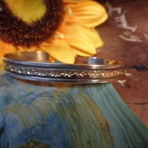 VTG Navajo Unisex Sterling Silver & 12KGF Cuff 13gr. Signed