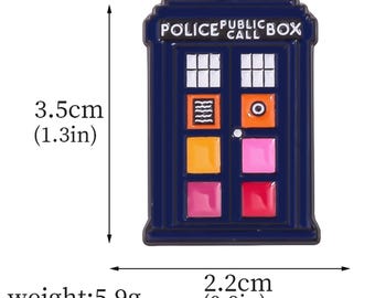 Rainbow Tardis Enamel Pin: Doctor Who LGBT Jewelry