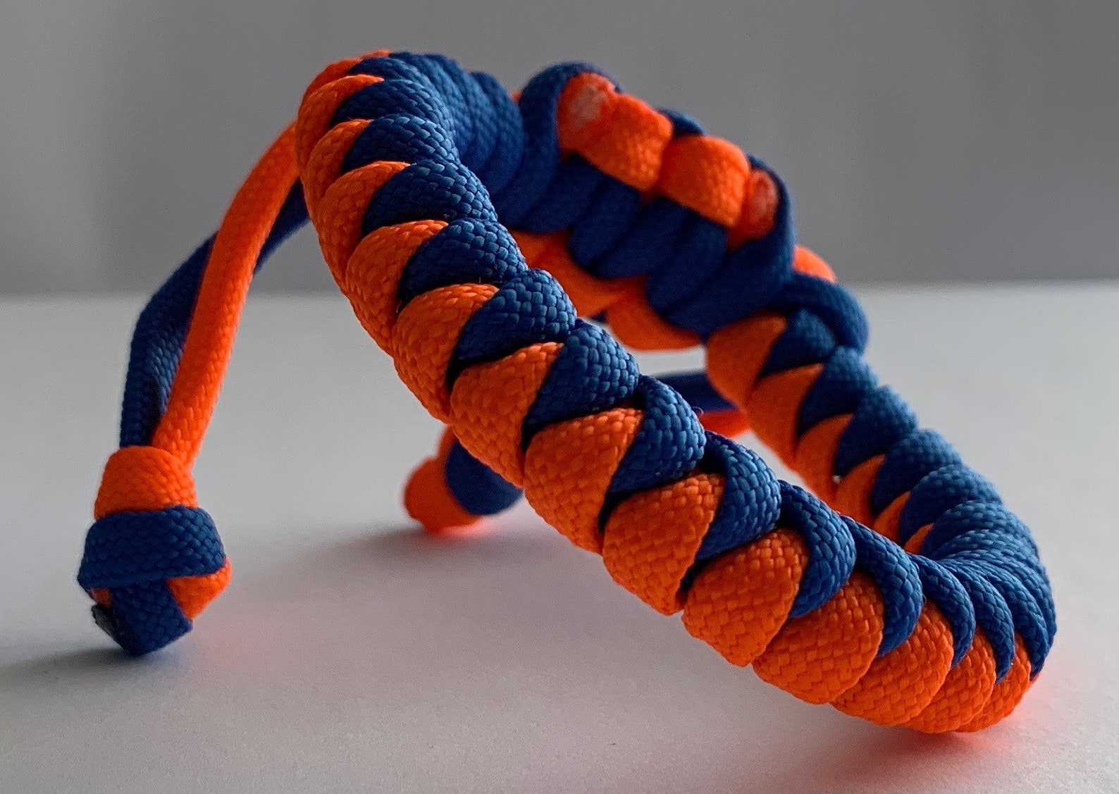 550 Paracord Orange/Blue Adjustable Bracelet w/Sliding Knot Etsy