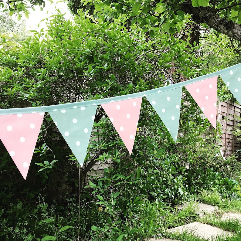 Garden bunting, Pastel bunting, Outdoor dining, Waterproof bunting, Playhouse decor, Garden Decor 