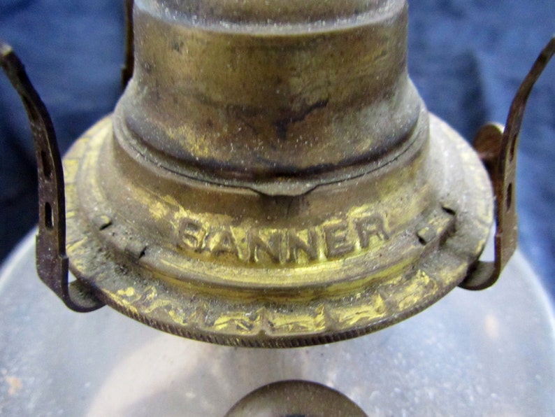 Antique Glass Oil Lamp/1890's Banner P & A Mfg. Co. Etsy
