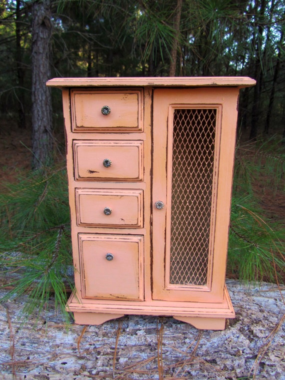 Vintage Orange wood jewelry box / trinket box / orange box / Etsy