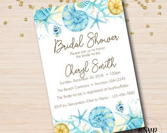 Seashell Invitation Etsy