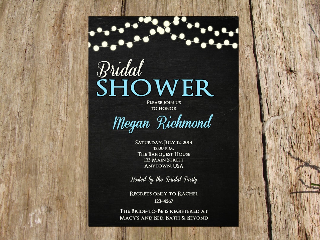 Fairy Lights Chalkboard Invitation - Etsy