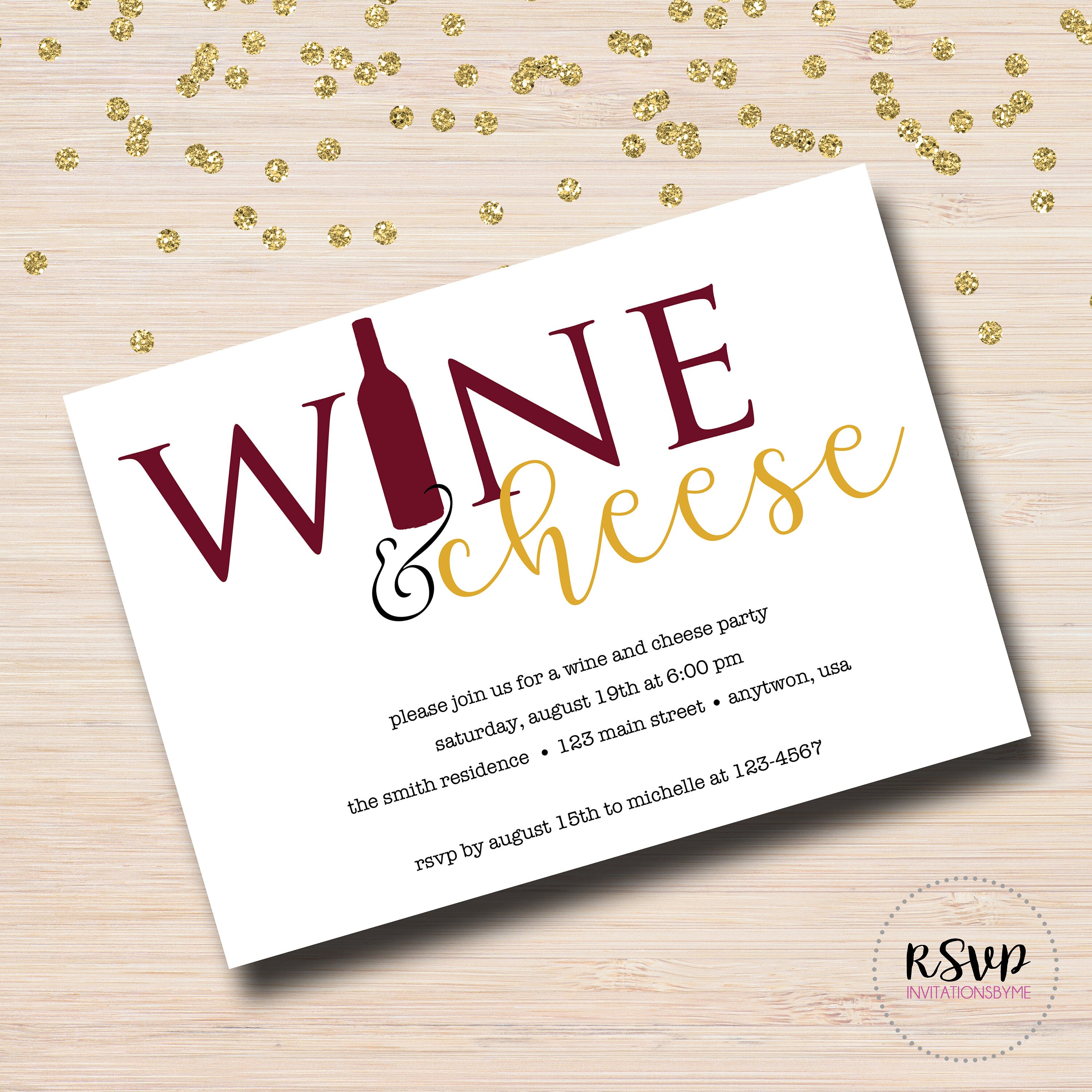 Wine and Cheese Wine Tasting Invitation | Etsy