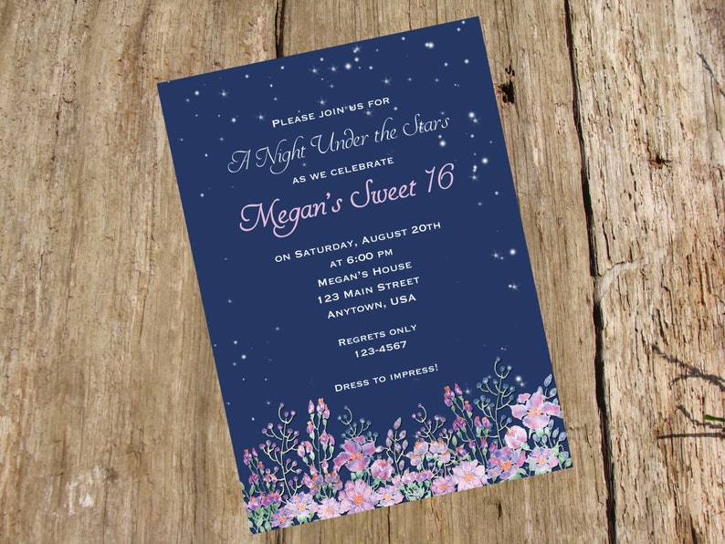 Night Under The Stars Sweet Sixteen Birthday Bridal Shower Etsy Night Under The Stars Sweet Sixteen Birthday Bridal Shower Etsy