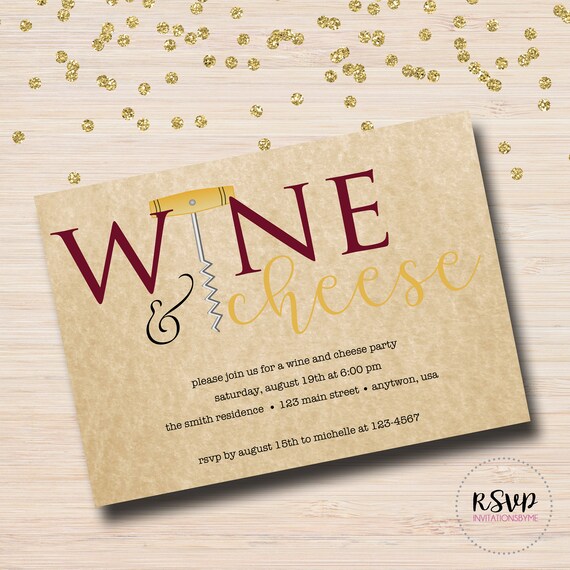 Wine and Cheese Wine Tasting Invitation | Etsy