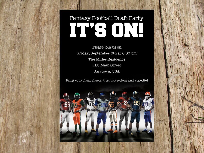 Football Party Fantasy Football Draft Day Kick off Party Etsy