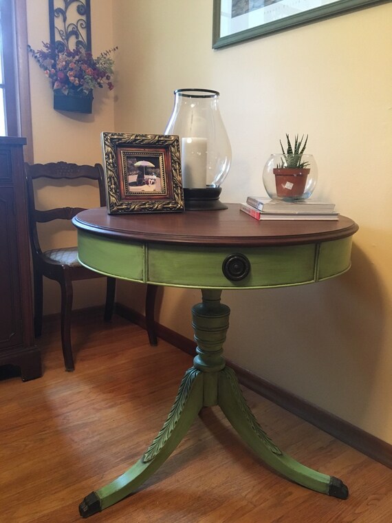 Sold Duncan Phyfe Style Drum Table Sold Etsy