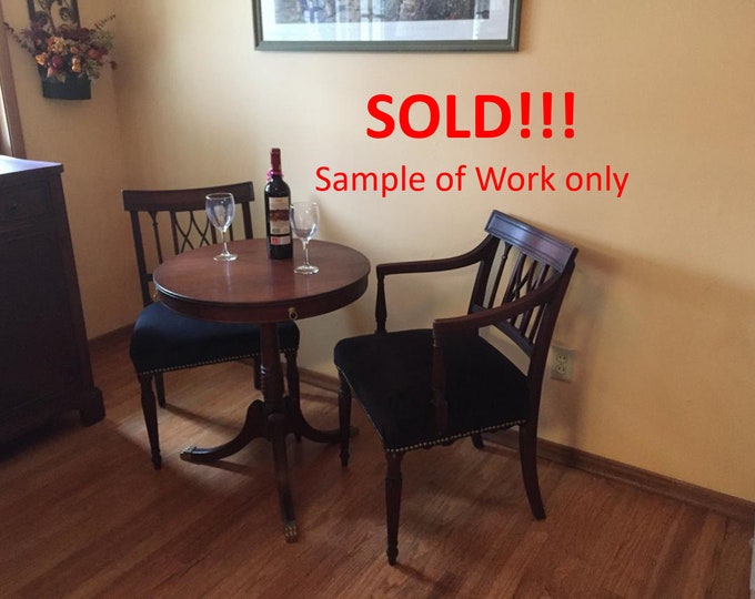 SOLD duncan Phyfe Drum Table and Chairs Cocktail Triosold Etsy